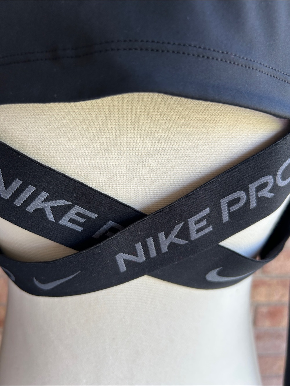 Nike Pro Black Long-Sleeve Performance Crop Top with Swoosh - Picture 9 of 11